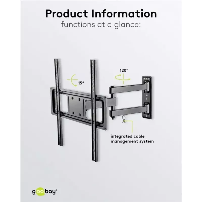 Goobay TV držiak na stenu Basic FULLMOTION M 35 kg 32-55 palcov