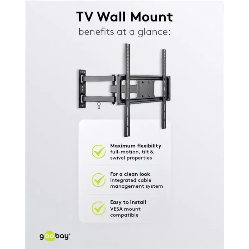 Goobay TV držiak na stenu Basic FULLMOTION M 35 kg 32-55 palcov