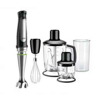 Braun MultiQuick 7 MQ 7045X 1,25 L tyčový mixér 1000 W čierna, nehrdzavejúca oceľ
