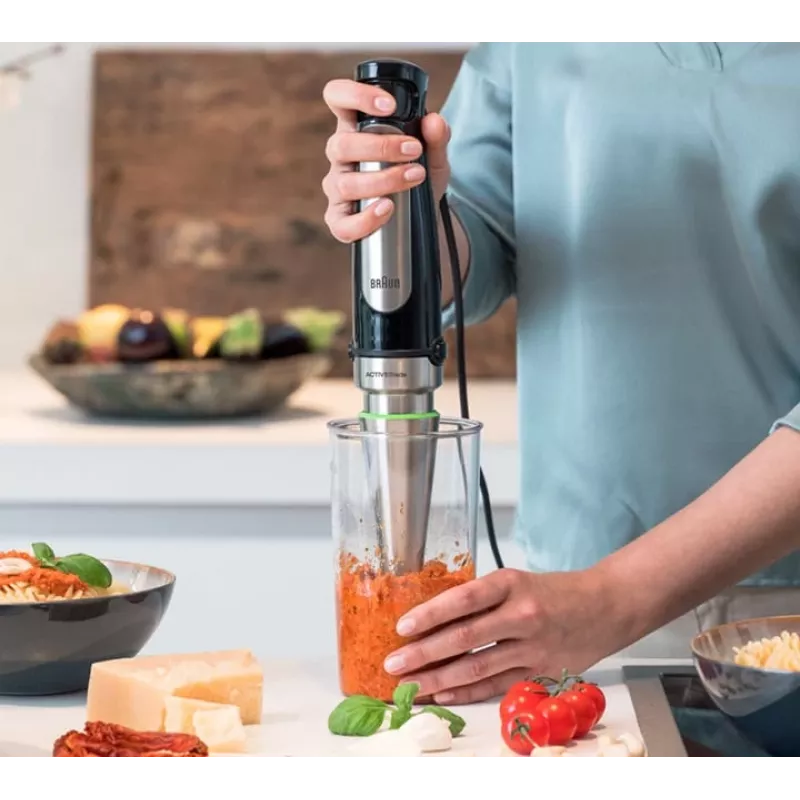 Braun MultiQuick 7 MQ 7045X 1,25 L tyčový mixér 1000 W čierna, nehrdzavejúca oceľ