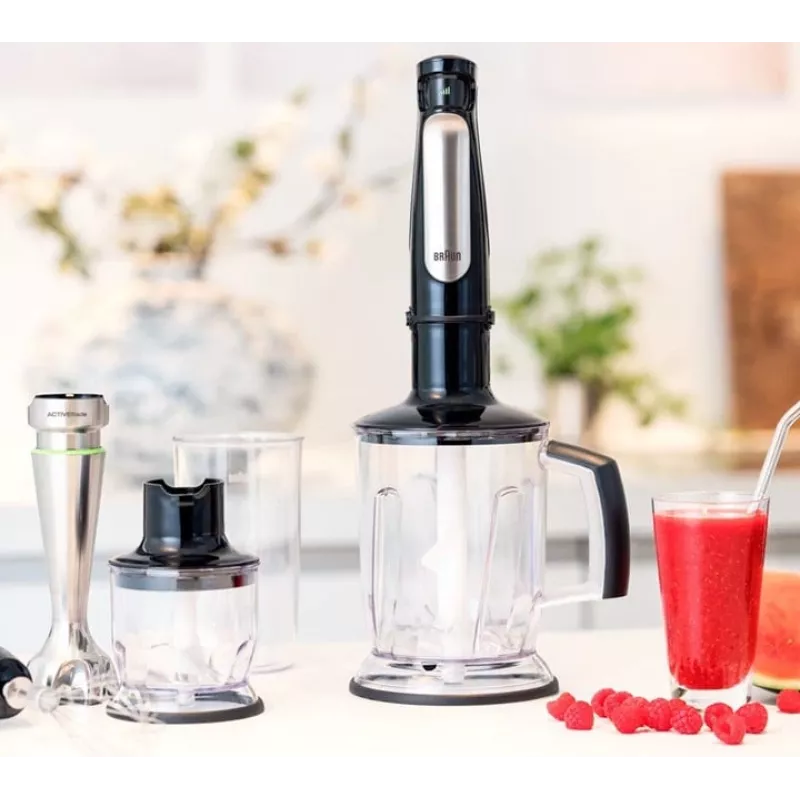 Braun MultiQuick 7 MQ 7045X 1,25 L tyčový mixér 1000 W čierna, nehrdzavejúca oceľ