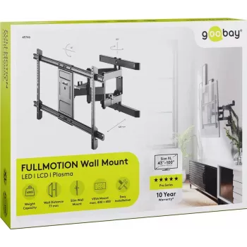 Goobay TV držiak na stenu Pro FULLMOTION (XL) 60 kg 43–100 palcov