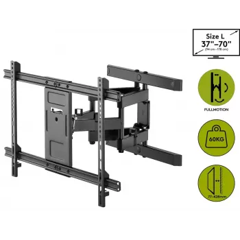 Goobay TV držiak na stenu Pro FULLMOTION (L) 60 kg 37–70 palcov