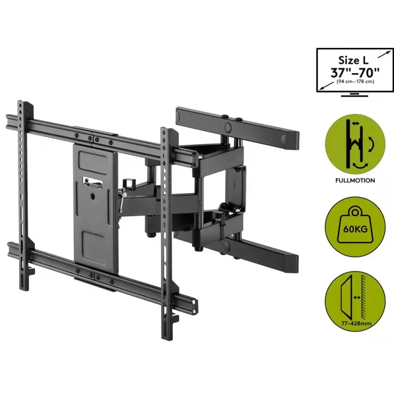 Goobay TV držiak na stenu Pro FULLMOTION (L) 60 kg 37–70 palcov