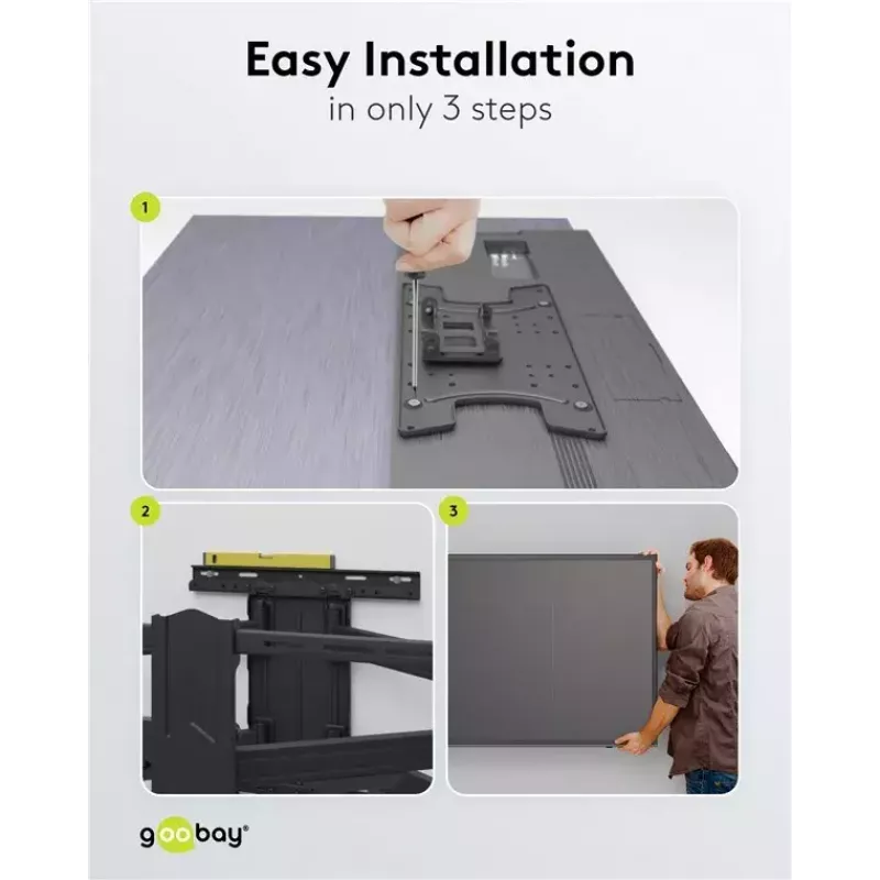 Goobay TV držiak na stenu Pro FULLMOTION (L) 60 kg 37–70 palcov
