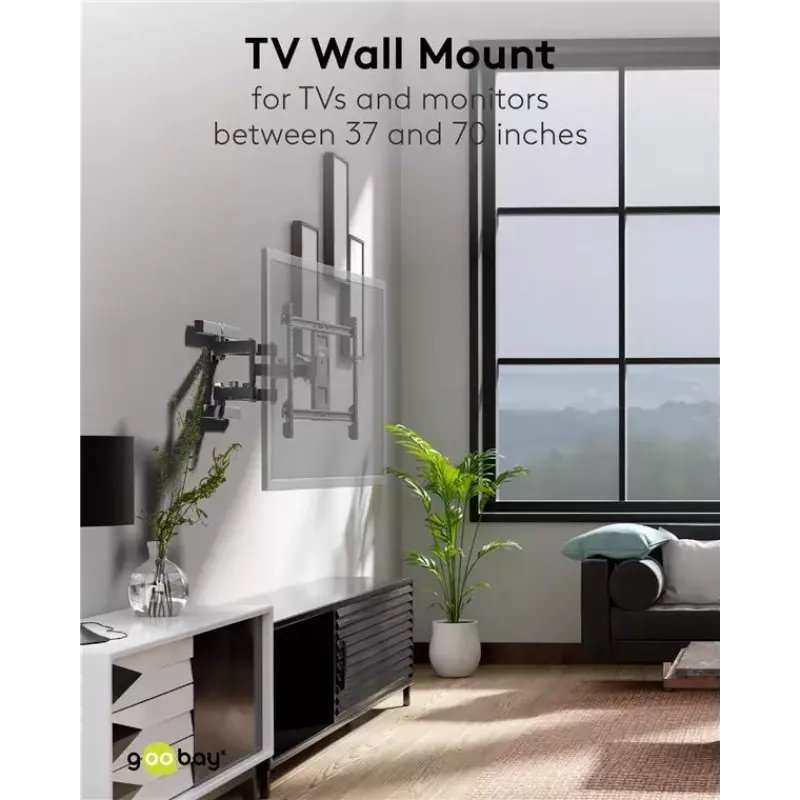 Goobay TV držiak na stenu Pro FULLMOTION (L) 60 kg 37–70 palcov