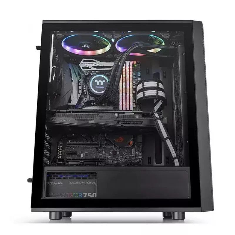 PC skriňa Thermaltake Versa J25 TG RGB Midi Tower čierna