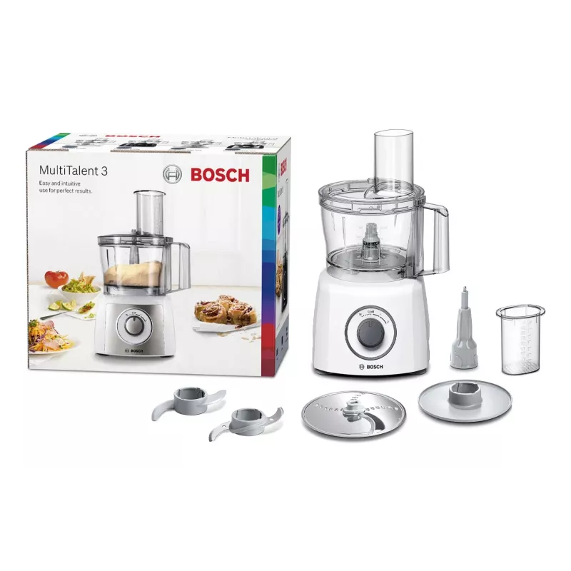 Kuchynský robot Bosch MCM3100W — 800 W, 2,3 l misa, 2 rýchlosti, turbo, biela