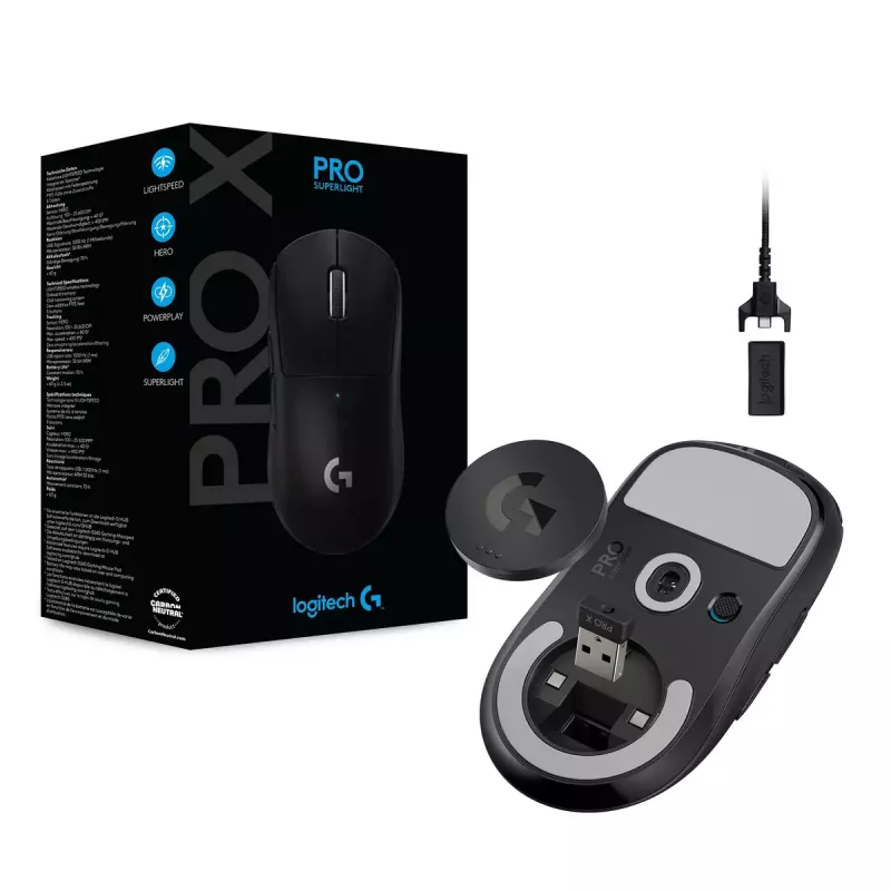 LOGITECH herná myš - Pro X Superlight Wireless - čierna