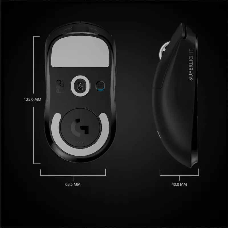 LOGITECH herná myš - Pro X Superlight Wireless - čierna