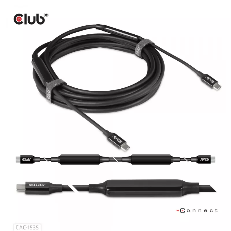 CLUB3D USB 3.2 Gen2 Type C to C aktívny obojsmerný kábel 8K60Hz M/M 5m/16.4ft