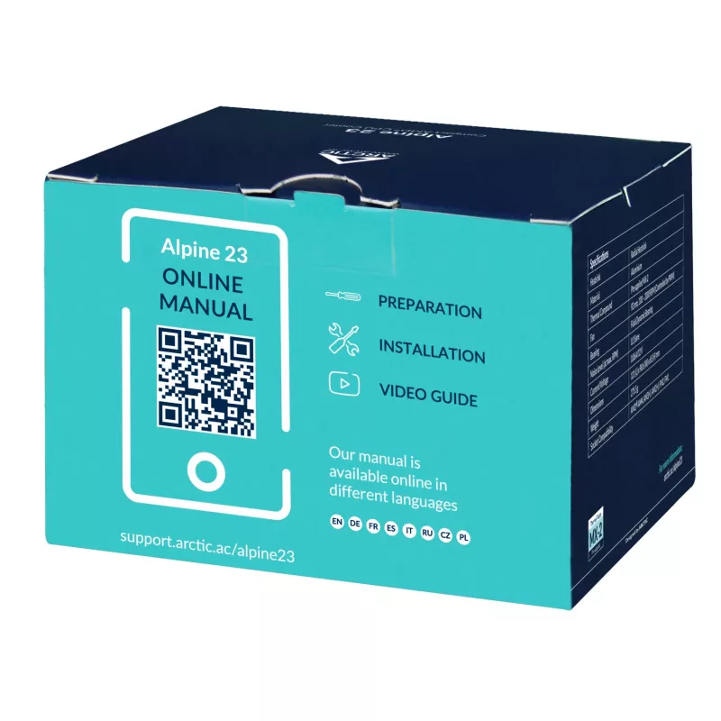 ARCTIC Alpine 23 - kompaktný AMD CPU chladič Procesorový vzduchový chladič 9 cm hliník, čierna 1 ks