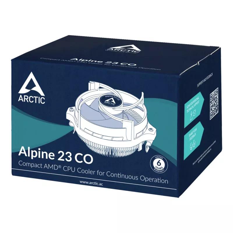 ARCTIC Alpine 23 CO - kompaktný AMD CPU chladič pre nepretržitú prevádzku