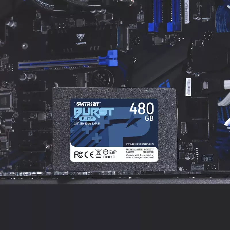 2,5 inch SATA SSD PATRIOT Burst Elite 480 GB — 450 MB/s čítanie, 320 MB/s zápis, 2,5 inch SATA III, 7 mm