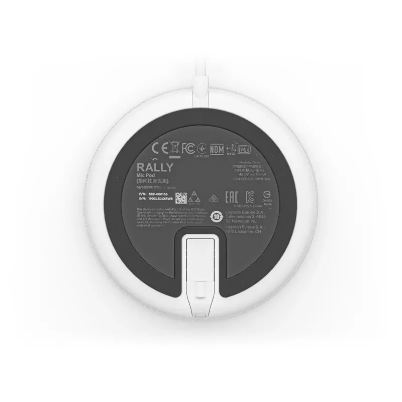 Logitech Rally Mic Pod, biela