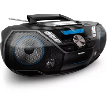 Philips CD Soundmachine AZB798T/12, analógové a digitálne, DAB, DAB+, FM, prehrávač, CD, CD-R, CD-RW, rýchly posun vzad, rýchly posun vpred, vpred, vzad, program, opakovanie, náhodné prehrávanie, 12 W
