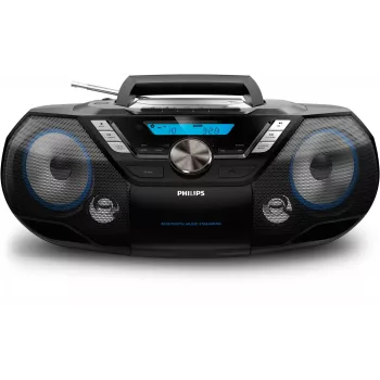 Philips CD Soundmachine AZB798T/12, analógové a digitálne, DAB, DAB+, FM, prehrávač, CD, CD-R, CD-RW, rýchly posun vzad, rýchly posun vpred, vpred, vzad, program, opakovanie, náhodné prehrávanie, 12 W