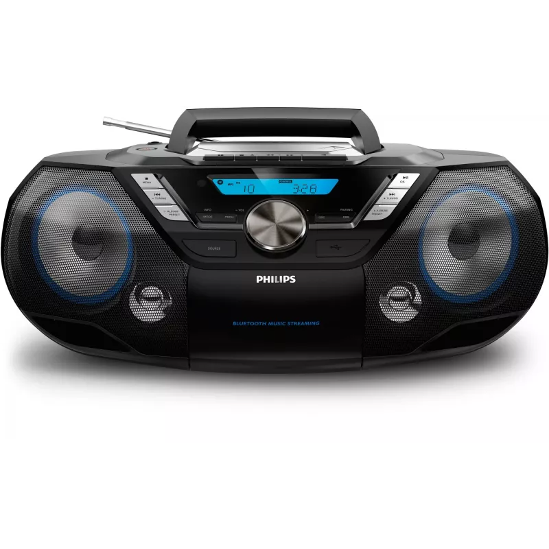 Philips CD Soundmachine AZB798T/12, analógové a digitálne, DAB, DAB+, FM, prehrávač, CD, CD-R, CD-RW, rýchly posun vzad, rýchly posun vpred, vpred, vzad, program, opakovanie, náhodné prehrávanie, 12 W