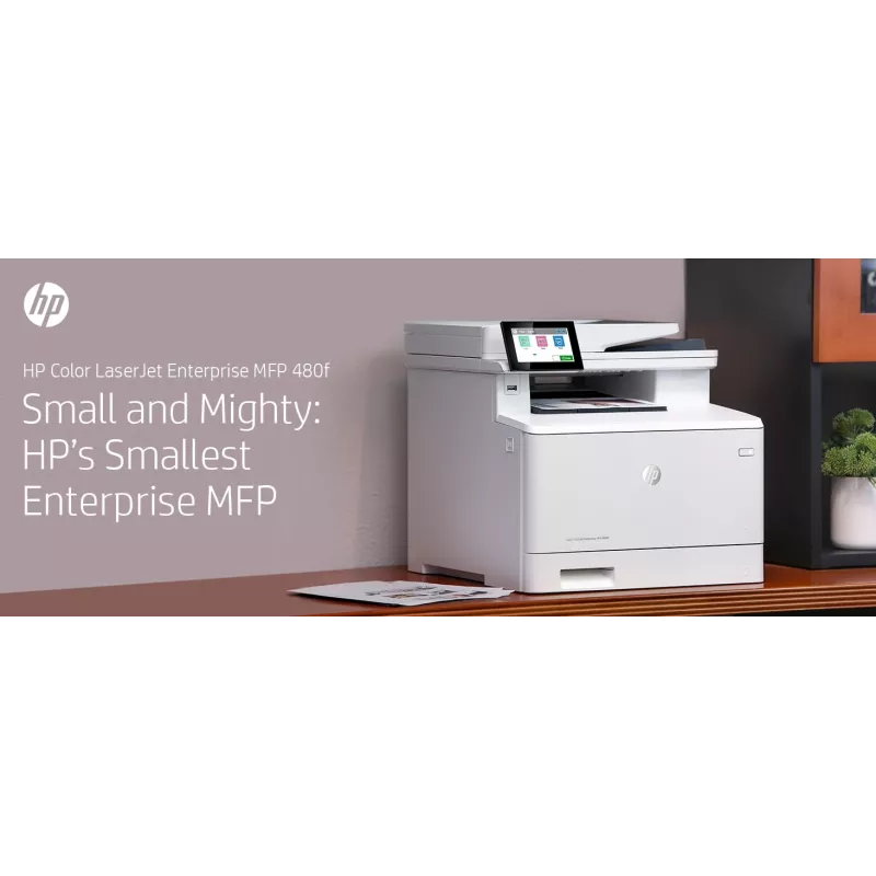 HP farebná LaserJet Enterprise MFP M480f, laser, farebná tlač, 600 x 600 DPI, A4, priama tlač, biela, čierna