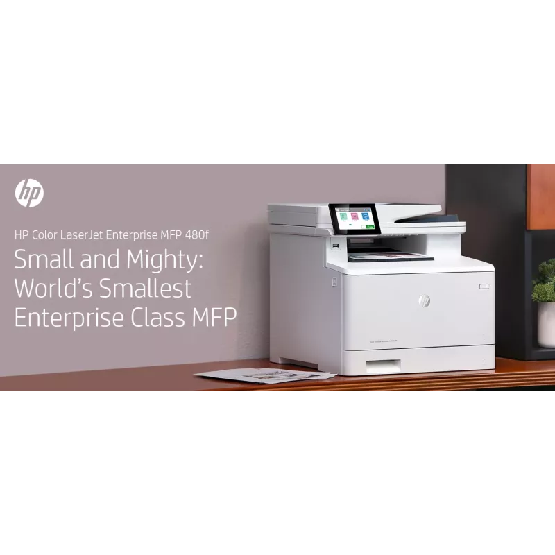 HP farebná LaserJet Enterprise MFP M480f, laser, farebná tlač, 600 x 600 DPI, A4, priama tlač, biela, čierna