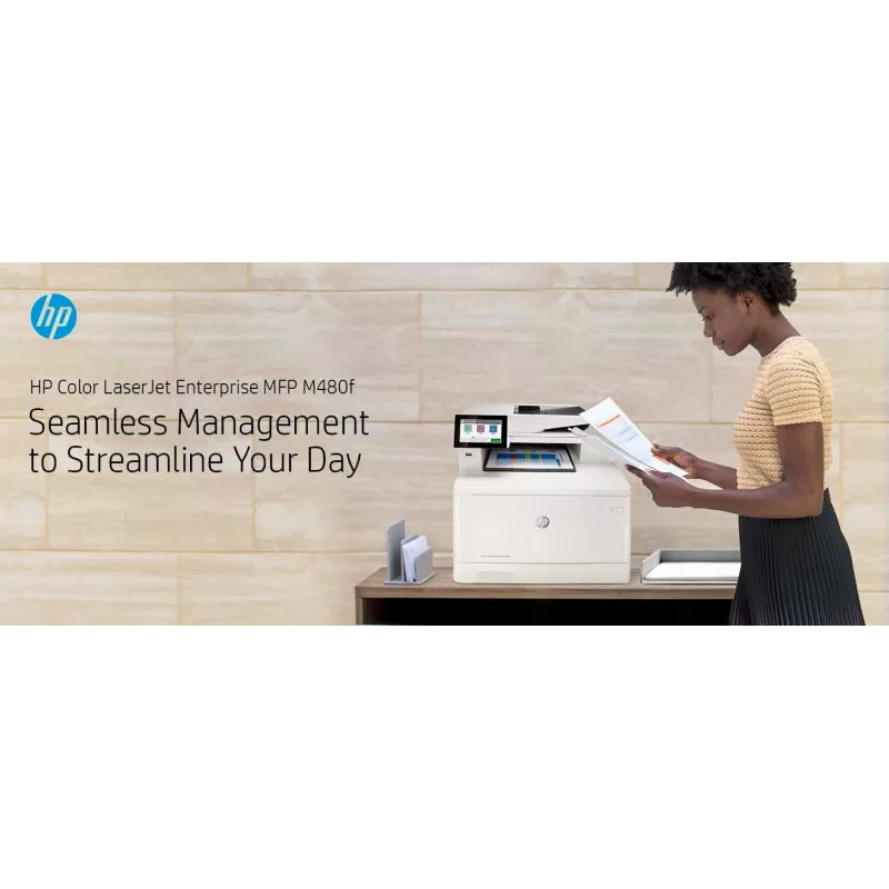 HP farebná LaserJet Enterprise MFP M480f, laser, farebná tlač, 600 x 600 DPI, A4, priama tlač, biela, čierna