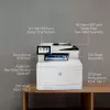 HP farebná LaserJet Enterprise MFP M480f, laser, farebná tlač, 600 x 600 DPI, A4, priama tlač, biela, čierna