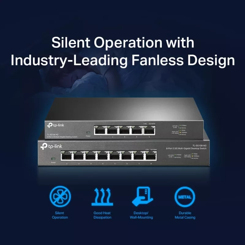 Nespravovaný switch TP-Link TL-SG108-M2 8-portový 2.5G stolný