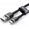 BASEUS pletený Cafule rýchlonabíjací kábel - USB Type-A na Type-C 2A - 3m - sivý/čierny (nylón)