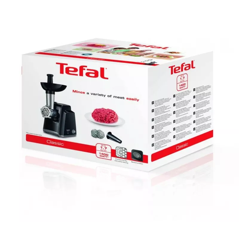 Tefal NE105838 mlynček na mäso 1400 W čierna, nehrdzavejúca oceľ
