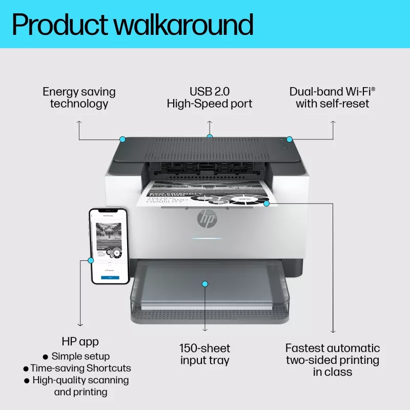 HP LaserJet M209dw tlačiareň, laser, 600 x 600 DPI, A4, 29 str/min, obojstranná tlač, biela