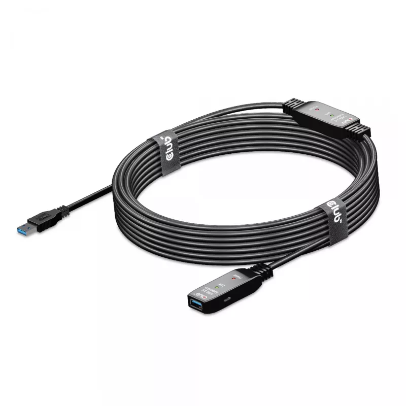 CLUB3D USB 3.2 Gen1 aktívny opakovač kábel 10 m / 32.8ft M/F 28AWG