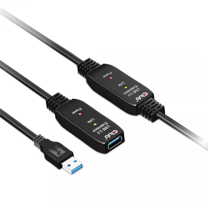 CLUB3D USB 3.2 Gen1 aktívny opakovač kábel 15 m / 49.2 ft M/F 28AWG