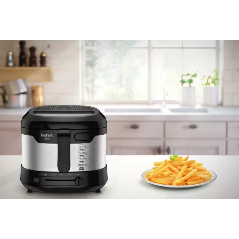 Tefal Uno FF215D samostatná fritéza 1,8 l stojan 1600 W fritéza čierna, nehrdzavejúca oceľ