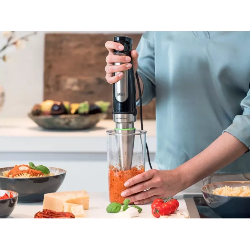 Braun MQ 7025X 0,6 L tyčový mixér 1000 W čierna, nehrdzavejúca oceľ