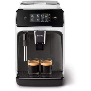 Kávovar na espresso Philips 1200 Series EP1223/00 — 1,8 l nádržka na vodu, integrovaný mlynček, 275 g zásobník na zrná, 1500 W, biela