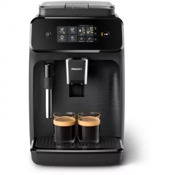 Kávovar na espresso Philips EP1220/00 – plne automatický, 1,8 l nádržka na vodu, 275 g zásobník na zrná, 15 bar, keramický mlynček, 12 stupňov nastavenia mletia, čierny