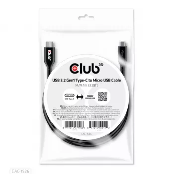 CLUB3D USB 3.2 Gen1 Type-C na Micro-USB kábel M/M 1 m / 3,28 ft