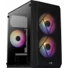 PC skriňa AEROCOOL CS107V2 Mini Tower — čierna, microATX/Mini-ITX, 2x120mm ventilátory, 1x3,5 palca + 2x2,5 palca pozície