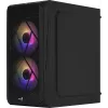PC skriňa AEROCOOL CS107V2 Mini Tower — čierna, microATX/Mini-ITX, 2x120mm ventilátory, 1x3,5 palca + 2x2,5 palca pozície