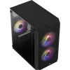 PC skriňa AEROCOOL CS107V2 Mini Tower — čierna, microATX/Mini-ITX, 2x120mm ventilátory, 1x3,5 palca + 2x2,5 palca pozície