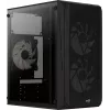 PC skriňa AEROCOOL CS107V2 Mini Tower — čierna, microATX/Mini-ITX, 2x120mm ventilátory, 1x3,5 palca + 2x2,5 palca pozície