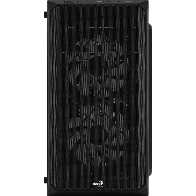 PC skriňa AEROCOOL CS107V2 Mini Tower — čierna, microATX/Mini-ITX, 2x120mm ventilátory, 1x3,5 palca + 2x2,5 palca pozície