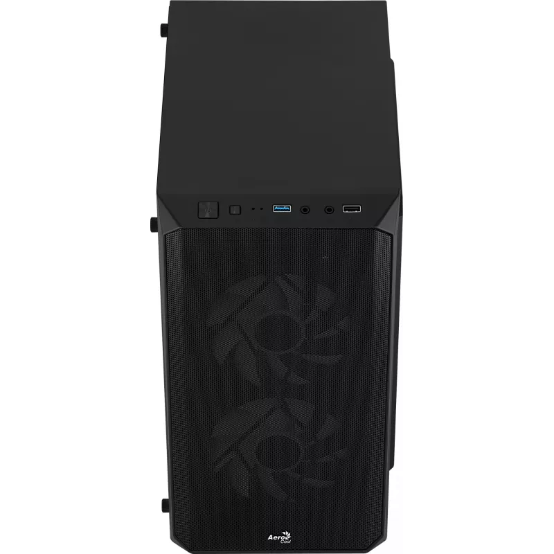 PC skriňa AEROCOOL CS107V2 Mini Tower — čierna, microATX/Mini-ITX, 2x120mm ventilátory, 1x3,5 palca + 2x2,5 palca pozície