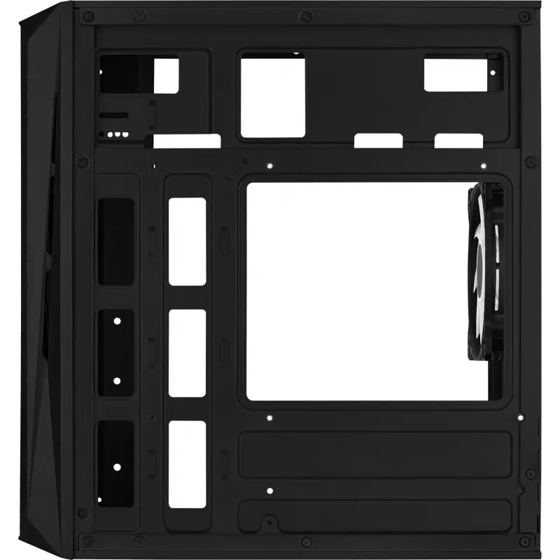 PC skriňa AEROCOOL CS107V2 Mini Tower — čierna, microATX/Mini-ITX, 2x120mm ventilátory, 1x3,5 palca + 2x2,5 palca pozície