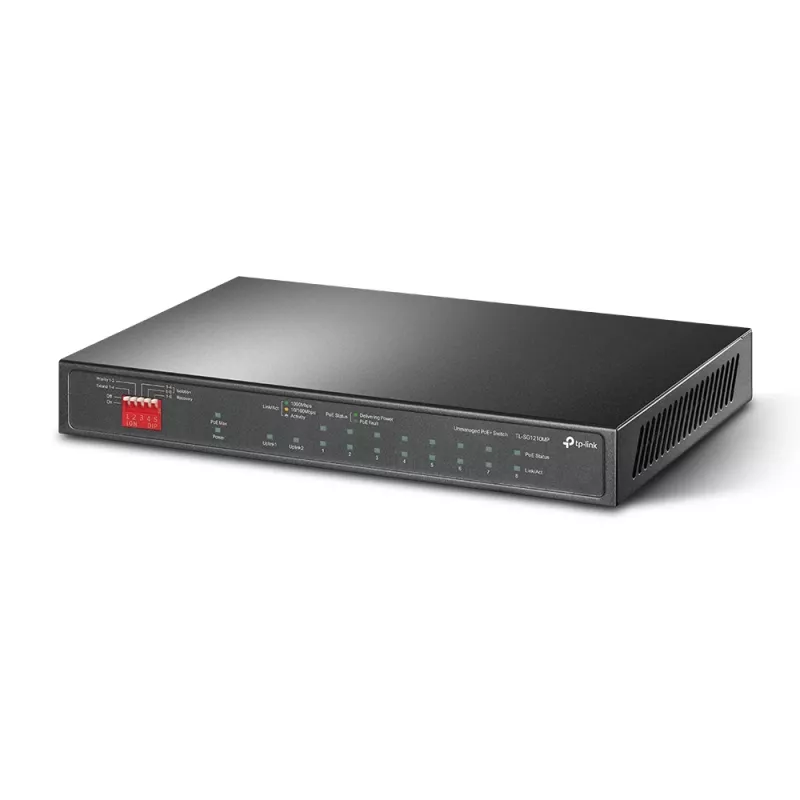 TP-Link TL-SG1210MP sieťový switch neupravovateľný Gigabit Ethernet (10/100/1000) Power over Ethernet (PoE) čierny