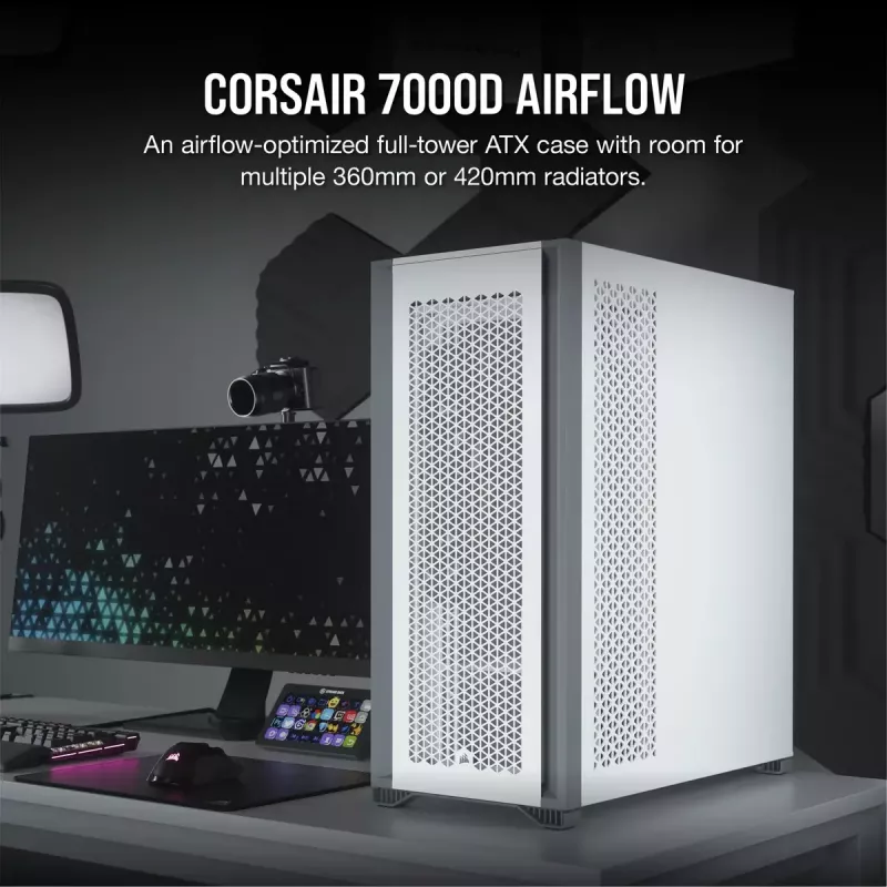 PC skriňa Corsair 7000D AIRFLOW Full Tower biela