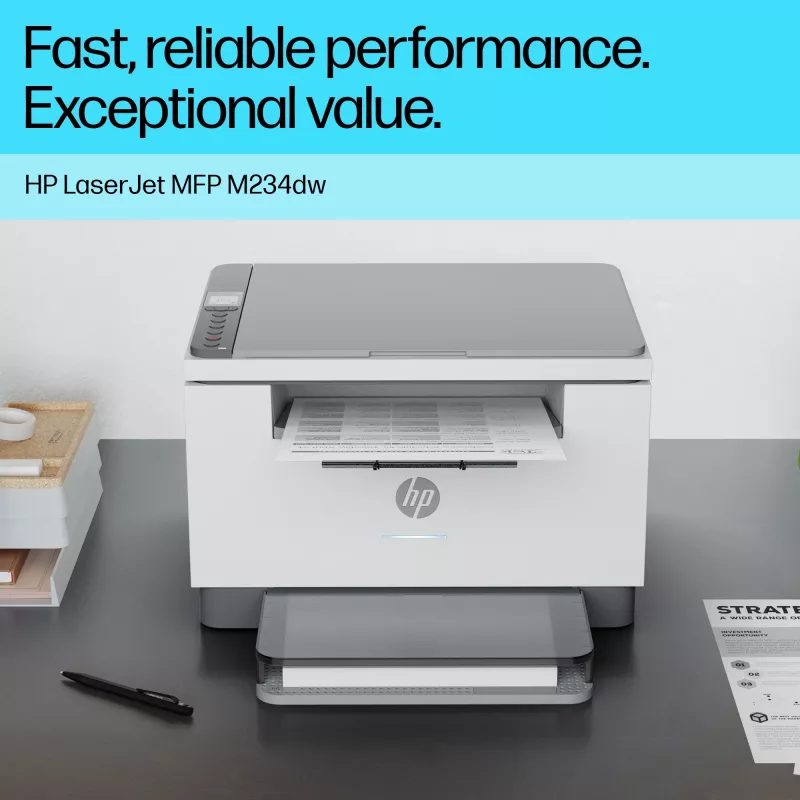 Multifunkčná laserová tlačiareň HP LaserJet MFP M234dw — mono, A4, 29 str./min, duplex, Wi‑Fi, Ethernet