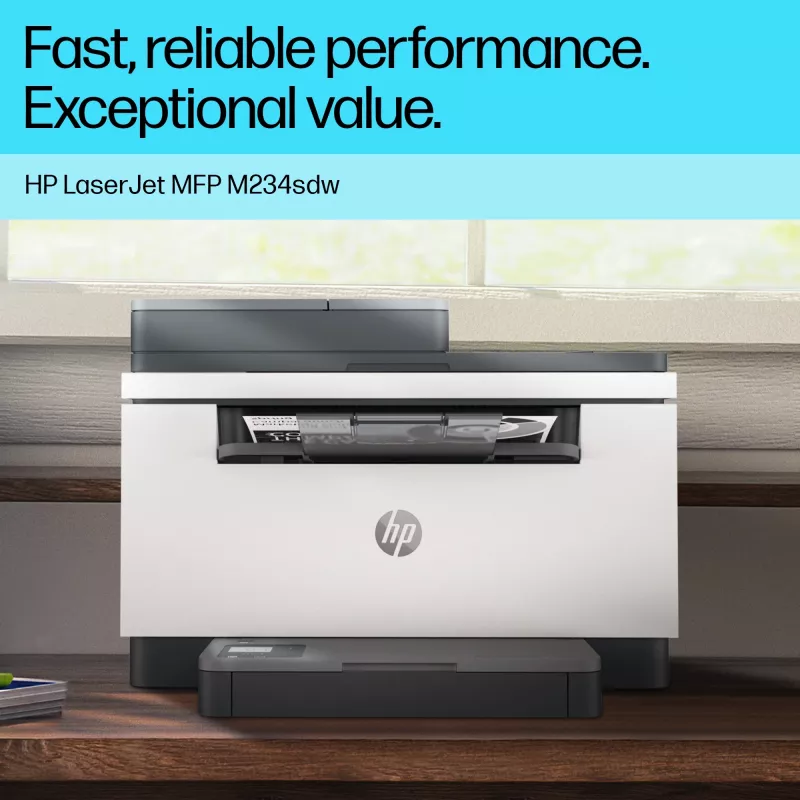 Multifunkčná laserová tlačiareň HP LaserJet MFP M234sdw — mono A4, 29 str./min, duplex, Wi‑Fi, Ethernet