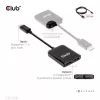 MST hub DisplayPort 1.4 na DisplayPort + HDMI 4K60Hz CLUB3D CSV-7220