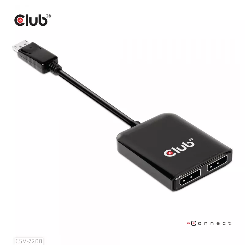 MST hub DisplayPort 1.4 na DisplayPort + HDMI 4K60Hz CLUB3D CSV-7220